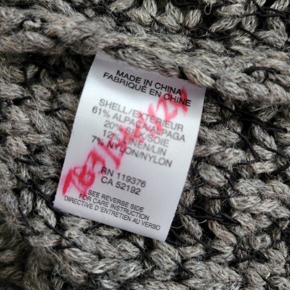 Helmut Lang Gray Alpaca Silk Linen Open Knit V-neck Longline Pullover Sweater MD - Picture 6 of 7